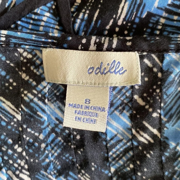 Odille Anthropologie Size 8 Silk/cotton blend Plaid Sleeveless Tank Top Blue - Picture 8 of 10